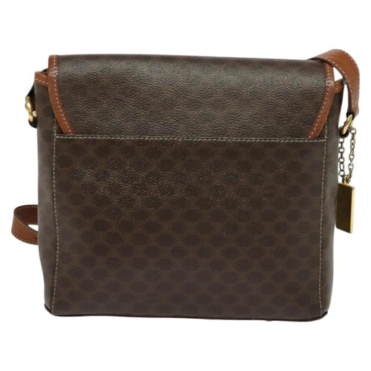Celine Vintage Macadam Shoulder Bag Canvas and Leather, BROWN, CANVAS, Shoulder bag