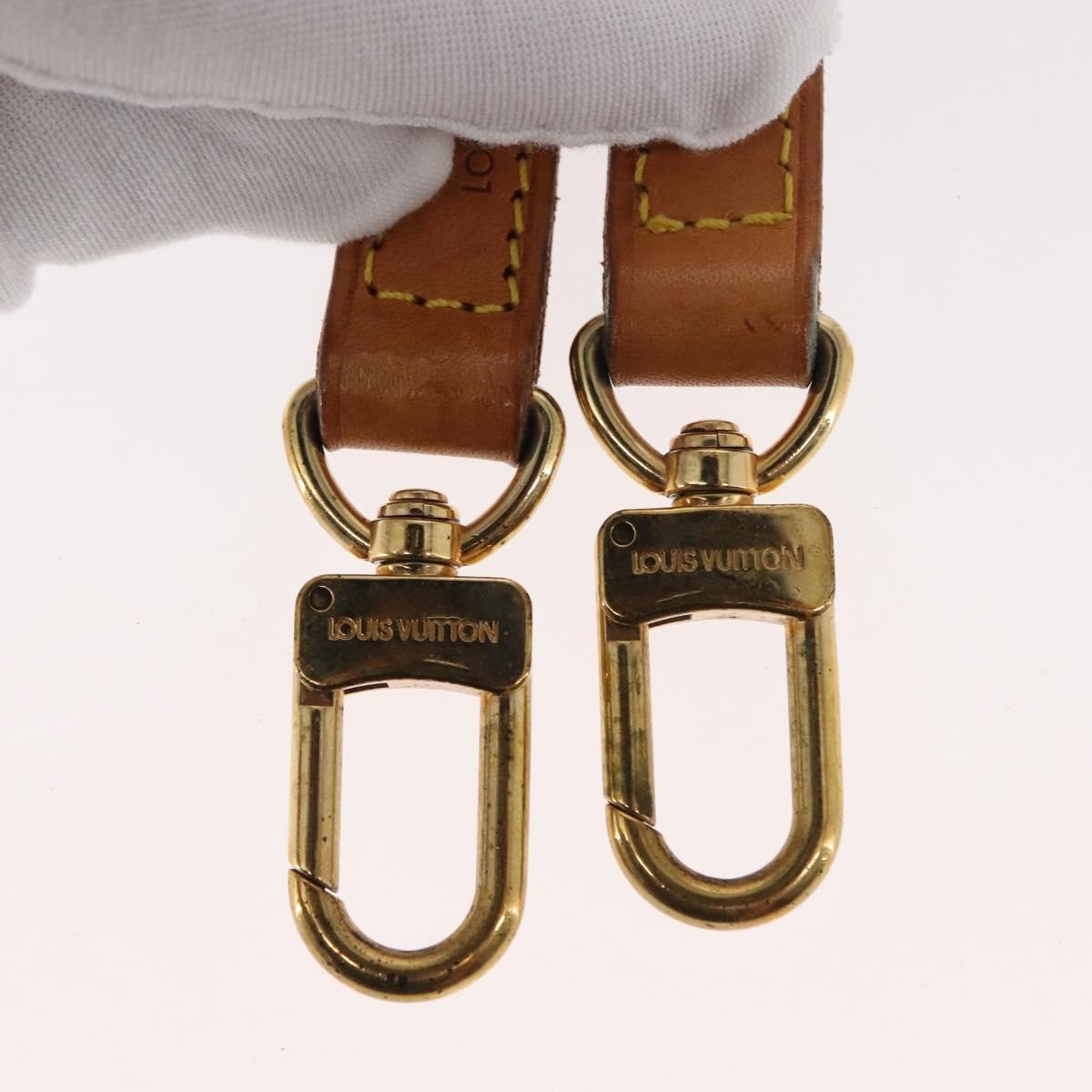 Louis Vuitton Bandouliere Leather, BEIGE, LEATHER, Straps