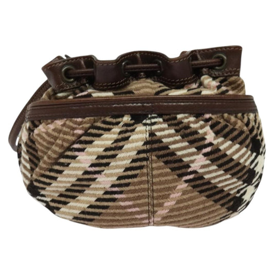 Burberry Blue Label Handbag Wool, BROWN, WOOL, Shoulder bag