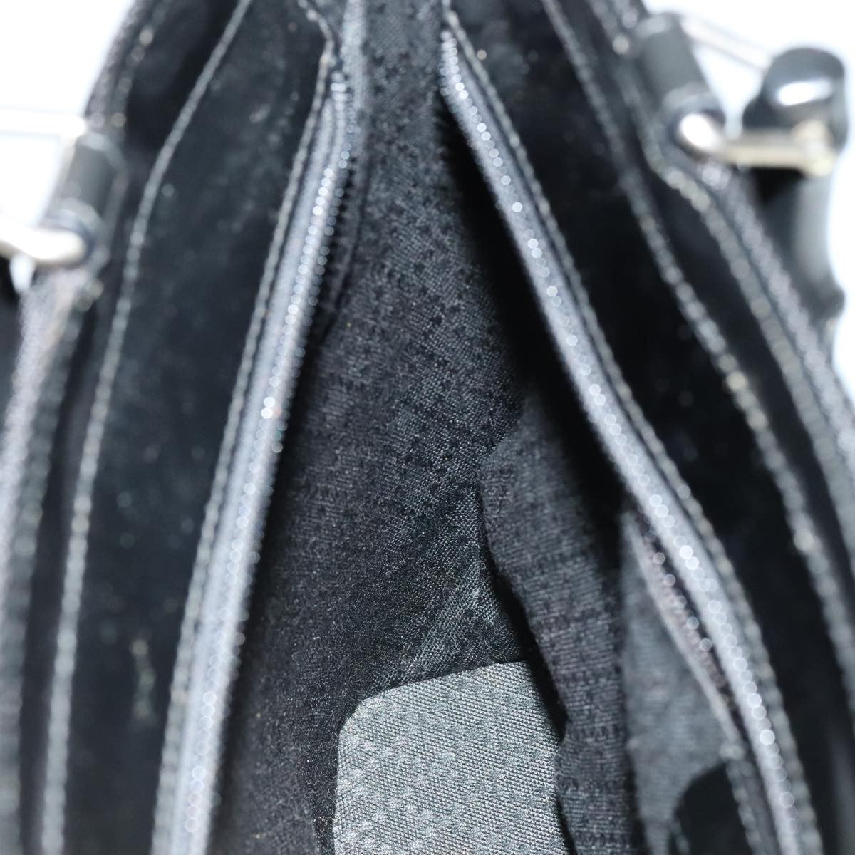 Gucci Vintage Bamboo Handle Bag Nylon, Black, Nylon, Handbag