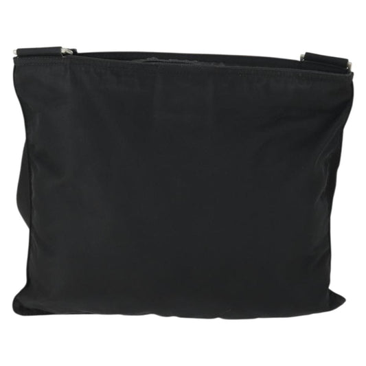 Prada Zip Top Messenger Bag Tessuto, BLACK, NYLON, Shoulder bag