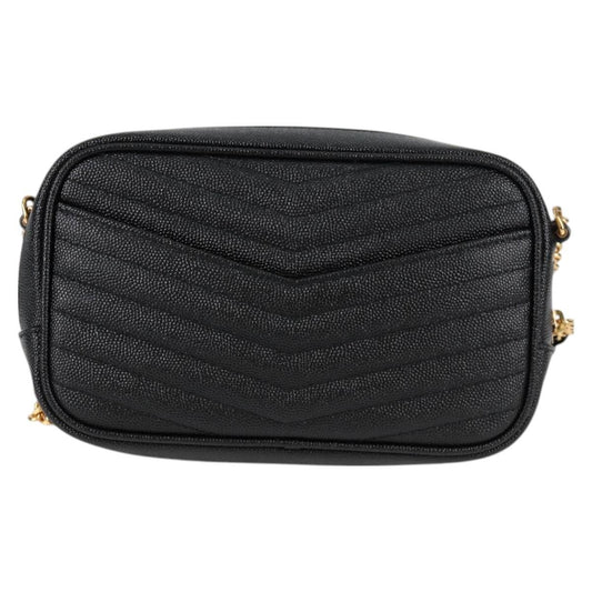 Saint Laurent Lou Camera Bag Leather, BLACK, LEATHER, Crossbody bag