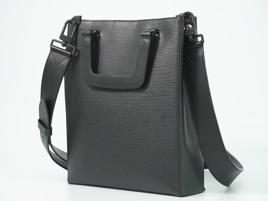 Louis Vuitton Sac Plat Fold Bag Epi Leather, BLACK, LEATHER, Handbag