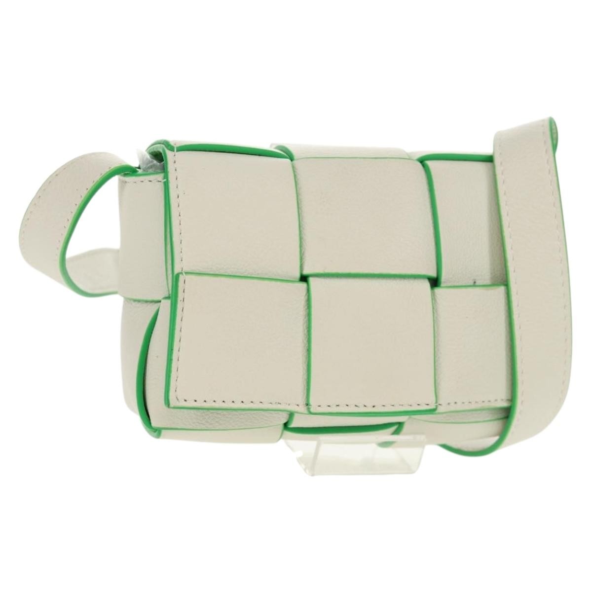 Bottega Veneta Cassette Crossbody Bag Maxi Intrecciato Leather, WHITE, LEATHER, Shoulder bag