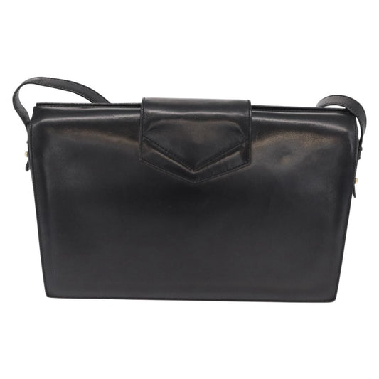 Celine Vintage Shoulder Bag Leather, BLACK, LEATHER, Shoulder bag