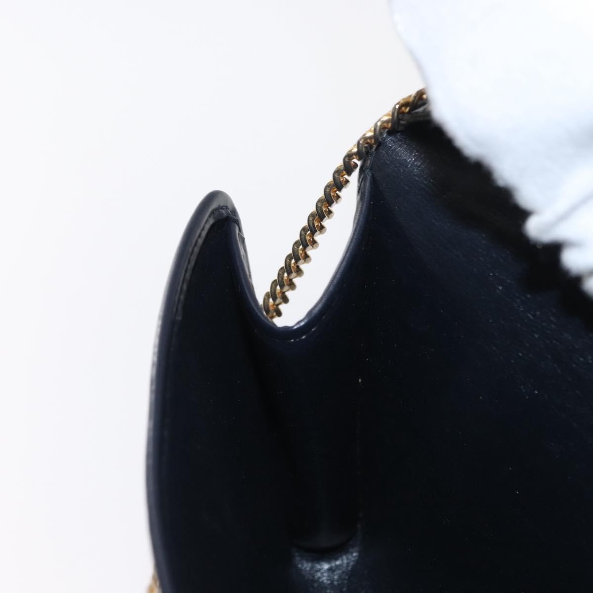 Christian Dior Vintage CD Chain Flap Shoulder Bag Diorissimo Canvas, NAVY, CANVAS, Shoulder bag