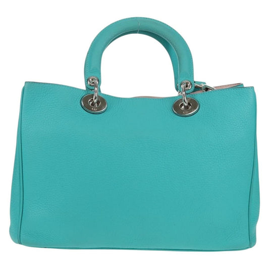Christian Dior Diorissimo Tote Pebbled Leather, TURQUOISE, LEATHER, Tote bag