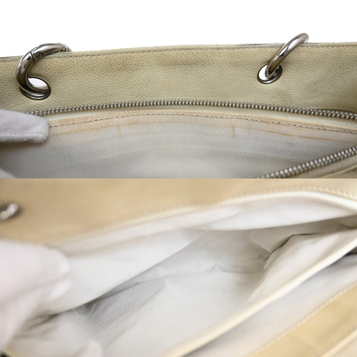 Chanel Grand Shopping Tote Quilted Calfskin, BEIGE, LEATHER, Tote bag