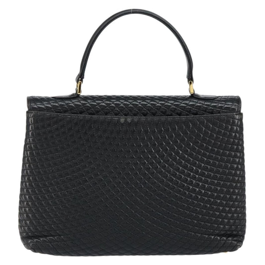 Bally Vintage Handbag Quilted Leather, BLACK, LEATHER, Handbag