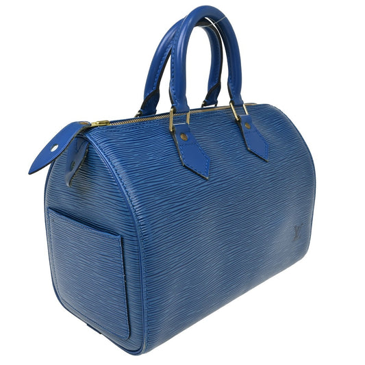 Louis Vuitton Speedy Handbag Epi Leather, Blue, Leather, Handbag