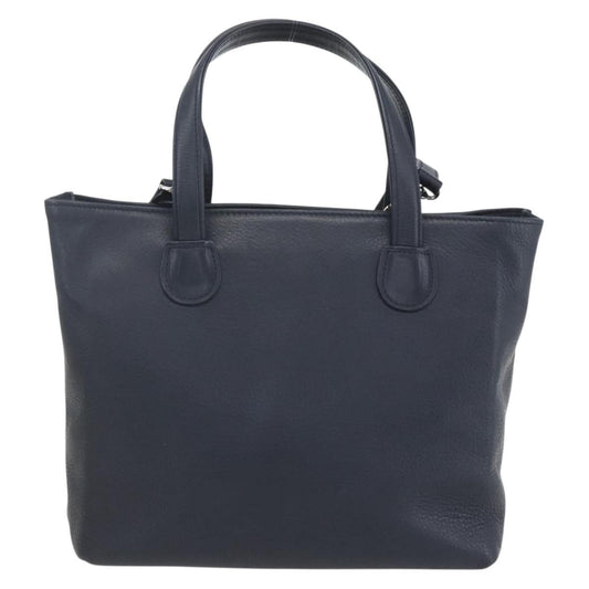 Christian Dior Vintage CD Handbag Leather, NAVY, LEATHER, Handbag