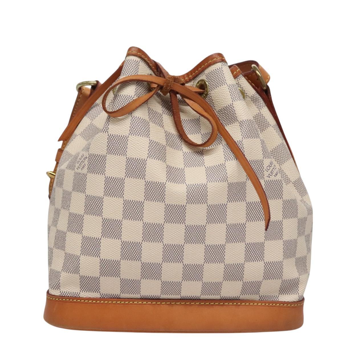 Louis Vuitton Noe Shoulder bag Damier azur, WHITE, CANVAS, Shoulder bag