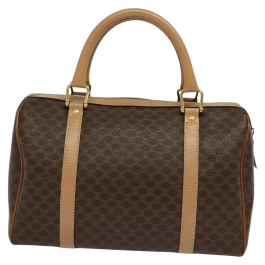 Celine Vintage Macadam Boston bag Canvas and Leather, Brown, Canvas, Travel Bag