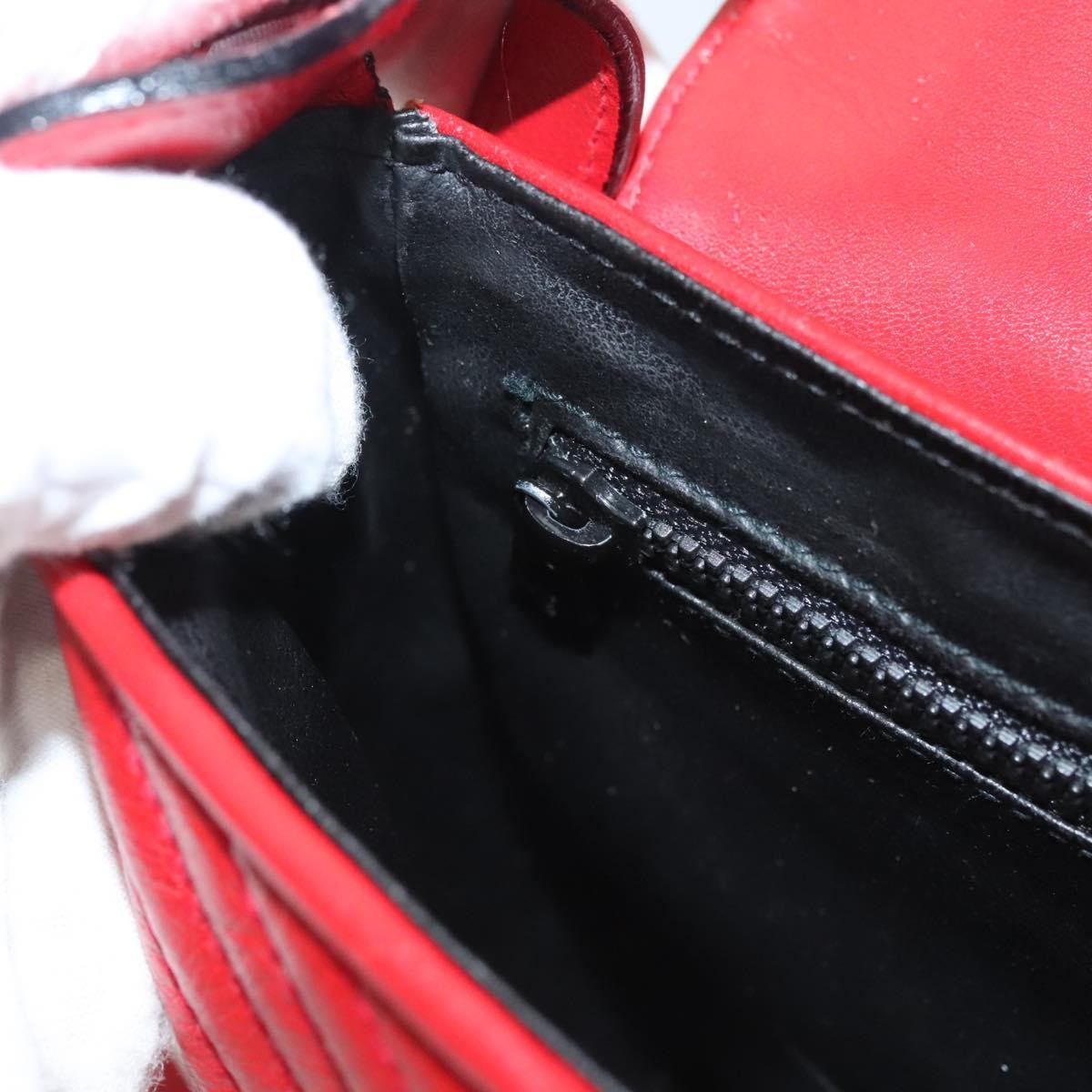 Celine Vintage Triomphe Shoulder Bag Leather, RED, LEATHER, Shoulder bag