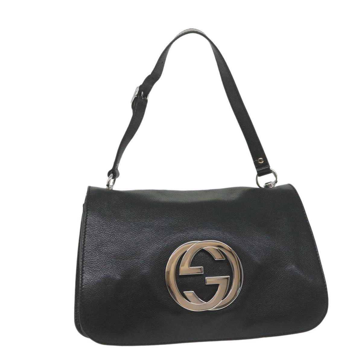 Gucci Blondie Flap Bag Leather, Black, Leather, Shoulder Bag