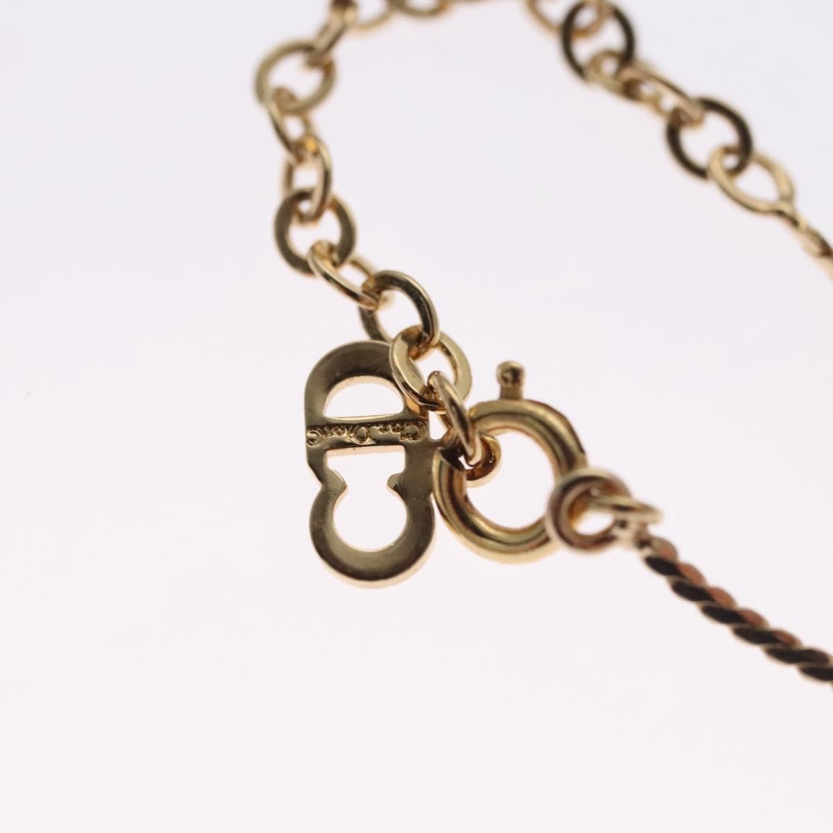 Christian Dior Collar Necklace Metal with Faux Pearls, GOLD, METAL, Necklace