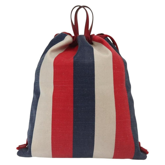 Gucci Logo Drawstring Backpack Striped Canvas, MULTICOLOUR, CANVAS, Backpack