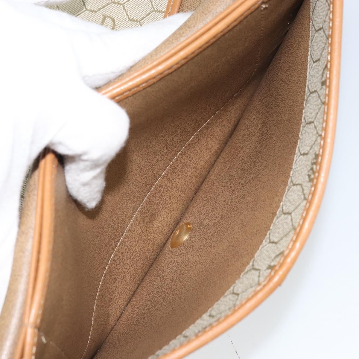 Christian Dior Vintage honeycomb clutch Canvas, BEIGE, CANVAS, Clutche & pouche