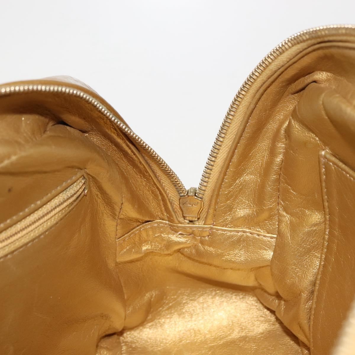 Chanel Luxe Ligne Flap Bag Patent, GOLD, LEATHER, Handbag