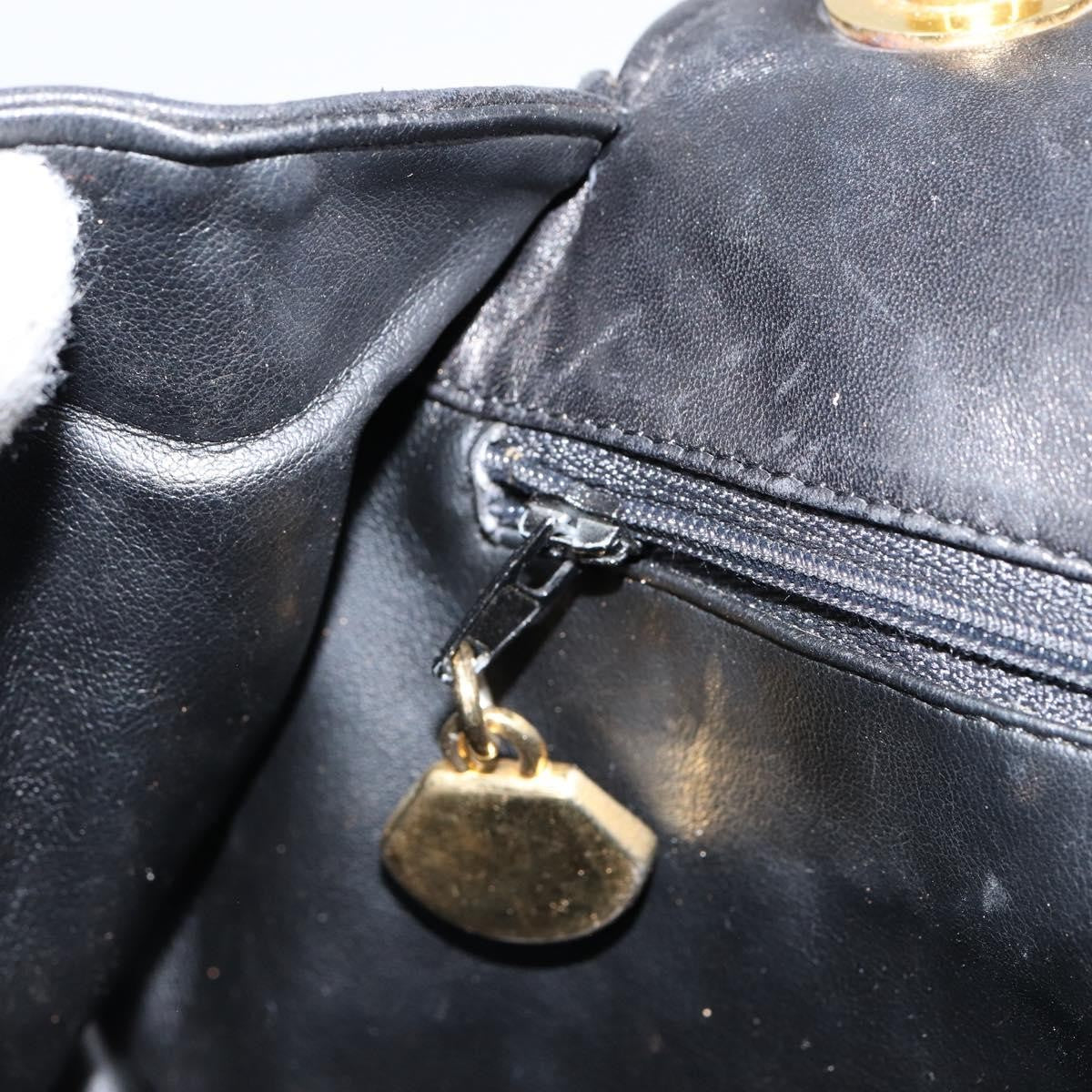 Bally Vintage Handbag Quilted Leather, BLACK, LEATHER, Handbag