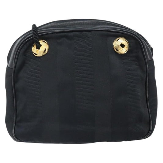 Salvatore Ferragamo Vintage Shoulder Bag Canvas, BLACK, CANVAS, Shoulder bag