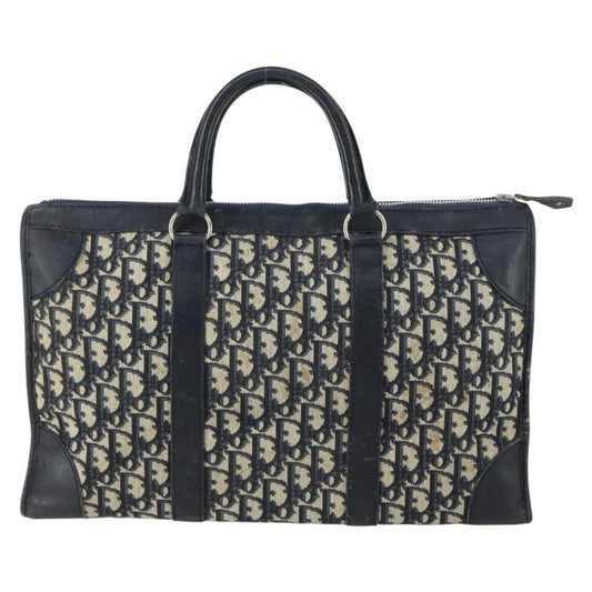 Christian Dior Vintage Trotter Boston Bag Canvas, NAVY, CANVAS, Travel bag