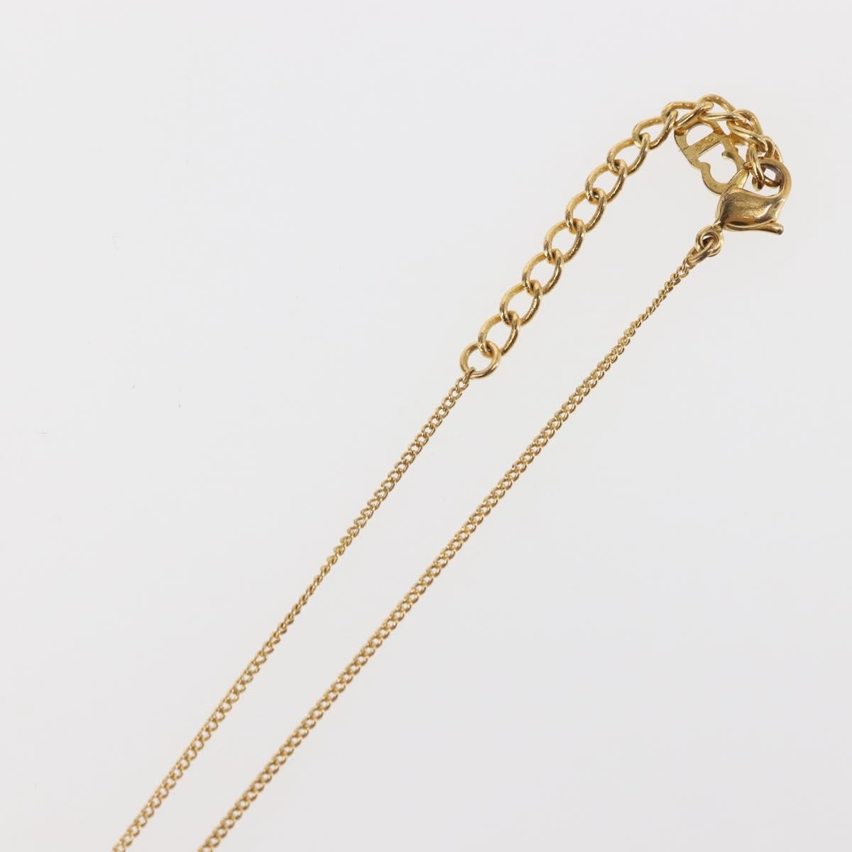 Christian Dior Round Logo Pendant Necklace Metal, GOLD, METAL, Necklace