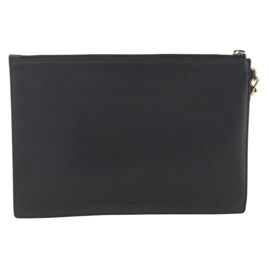 Gucci GG Marmont Pouch Leather, Black, Leather, Clutch
