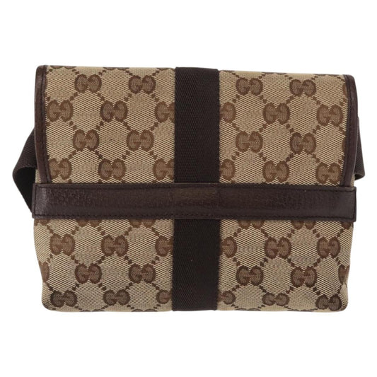 Gucci Buckle Belt Bag GG Canvas, BEIGE, CANVAS, Shoulder bag
