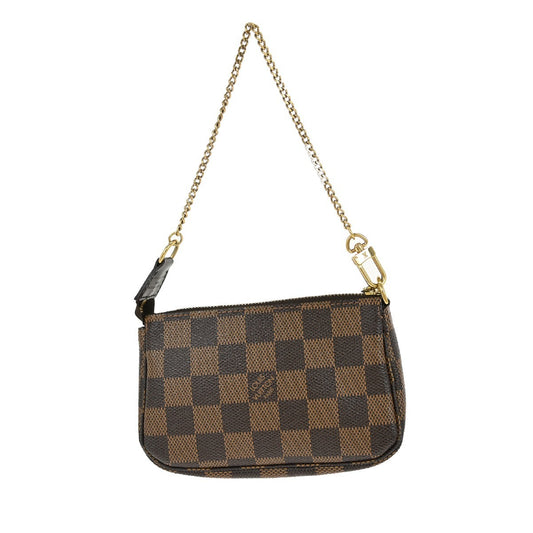 Louis Vuitton Mini pochette accessoires Damier Canvas, BROWN, CANVAS, Clutche & pouche