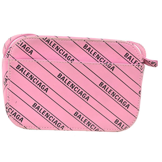 Balenciaga Everyday Camera Bag Monogram Printed Leather, PINK, LEATHER, Shoulder bag