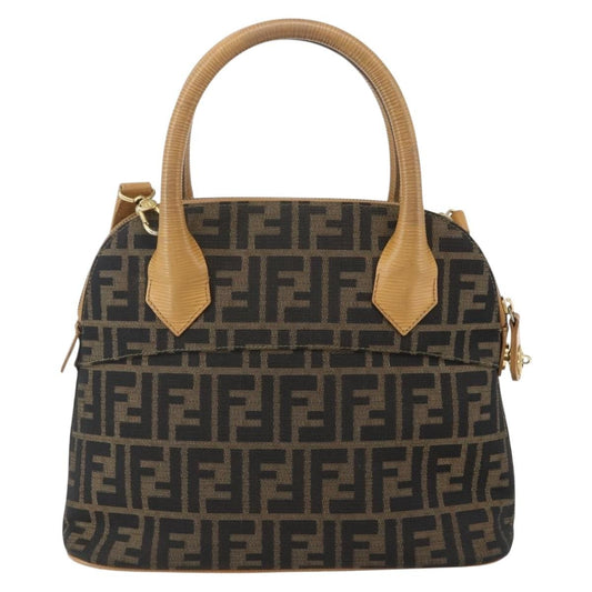 Fendi Vintage Zucca Handbag Zucca, BROWN, CANVAS, Handbag