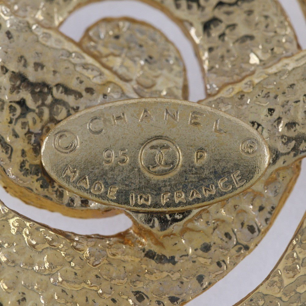 Chanel Vintage CC Heart Brooch Metal, GOLD, GOLD_PLATED, Brooch