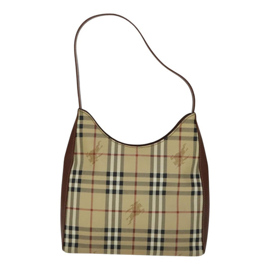 Burberry Shoulder Bag Haymarket Coated Canvas, BEIGE, PVC, Shoulder bag