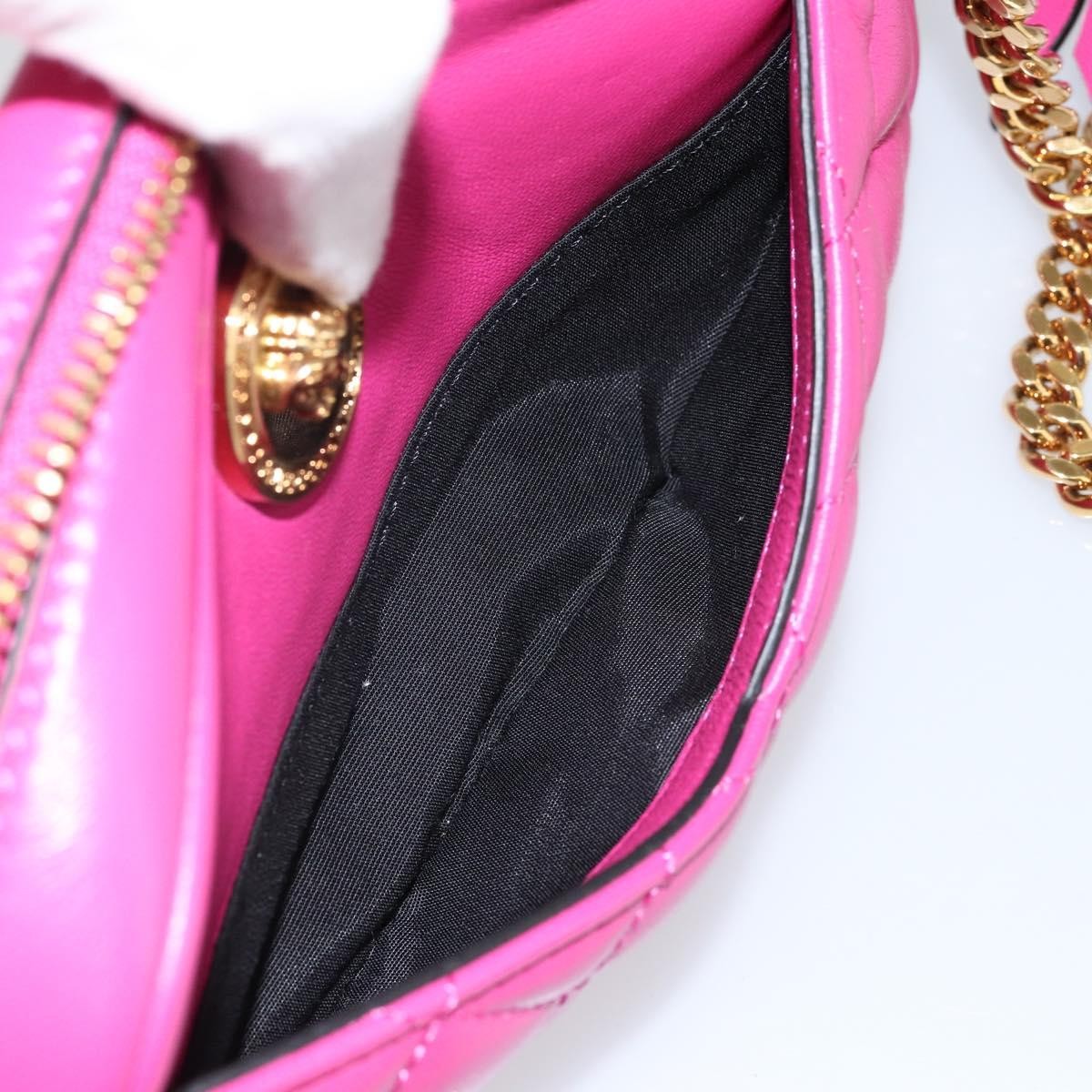 Versace Medusa Icon Front Slip Pocket Camera Bag Quilted Leather, PINK, LEATHER, Shoulder bag