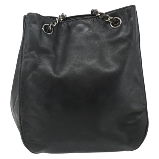 Chanel Vintage CC Shoulder Bag Lambskin, Black, Leather, Shoulder Bag