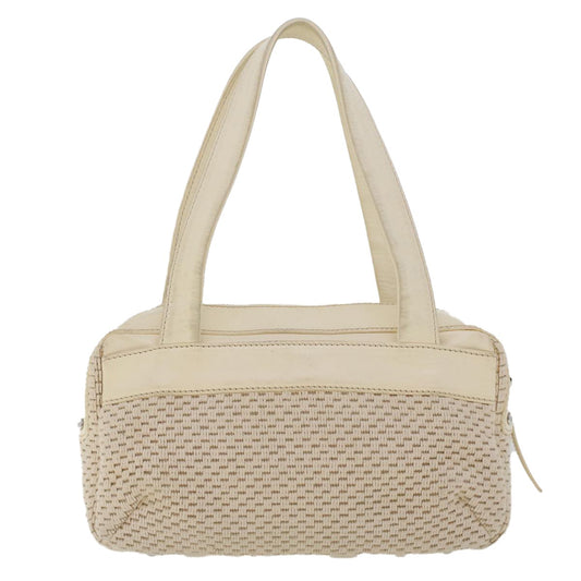 Chanel Vintage Shoulder Bag Canvas, WHITE, CANVAS, Shoulder bag