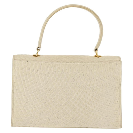 Bally Vintage Handbag Quilted Leather, BEIGE, LEATHER, Handbag