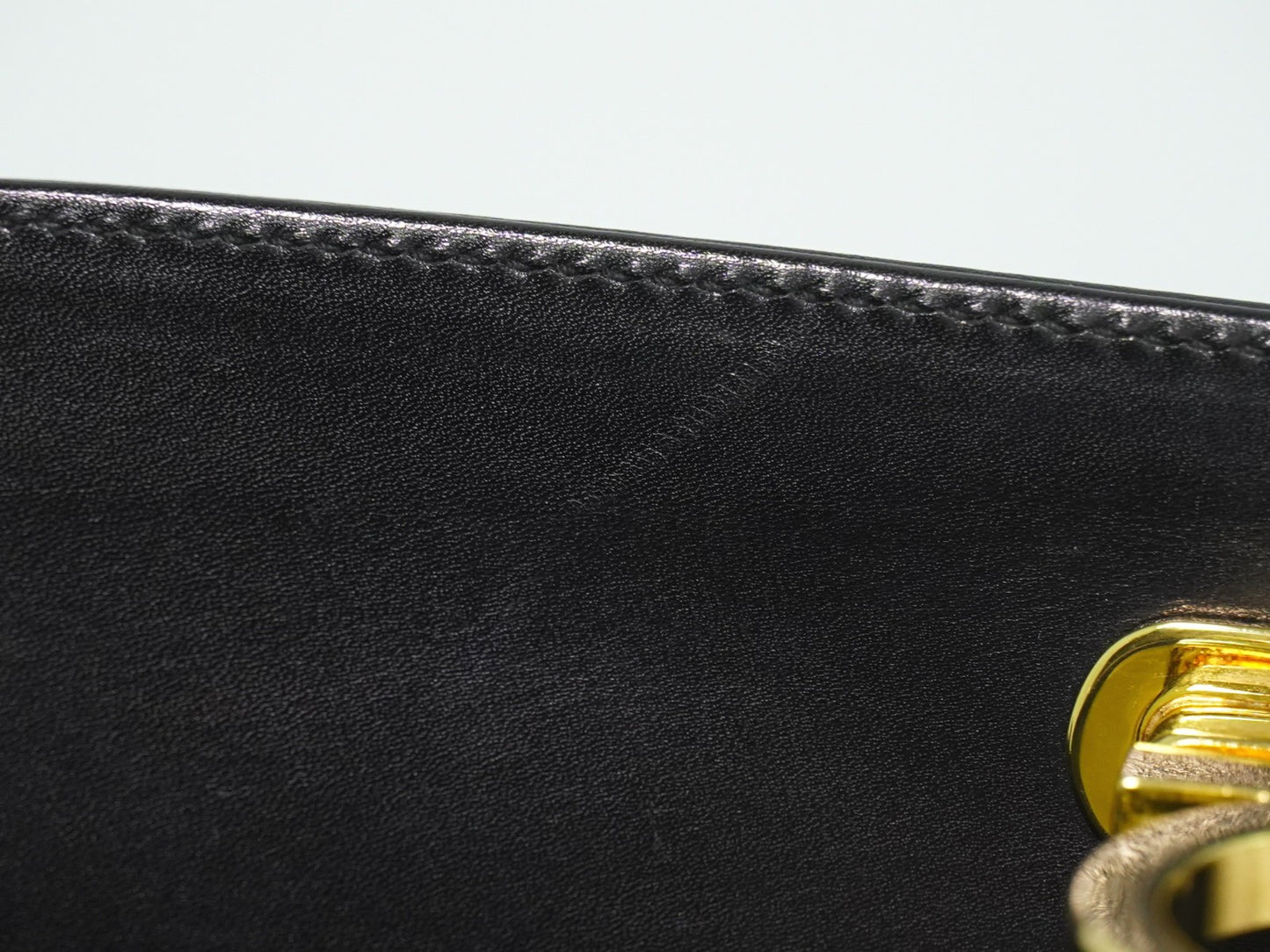Salvatore Ferragamo Vintage Gancini Chain Shoulder Bag Leather, BLACK, LEATHER, Shoulder bag