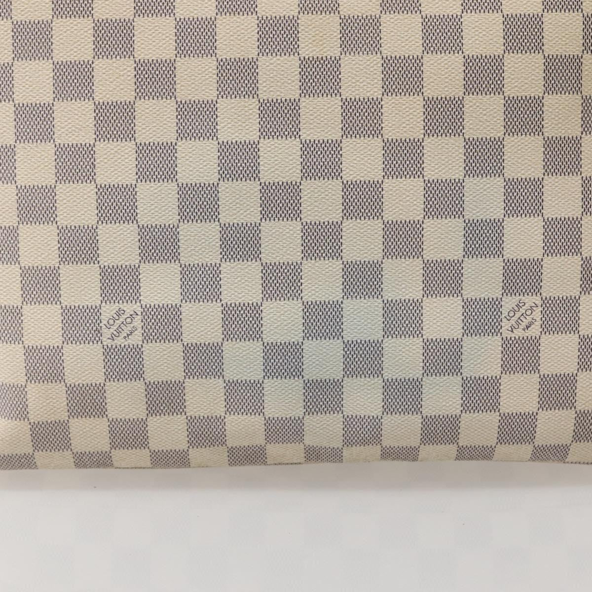 Louis Vuitton Neverfull Tote Damier azur, WHITE, CANVAS, Tote bag