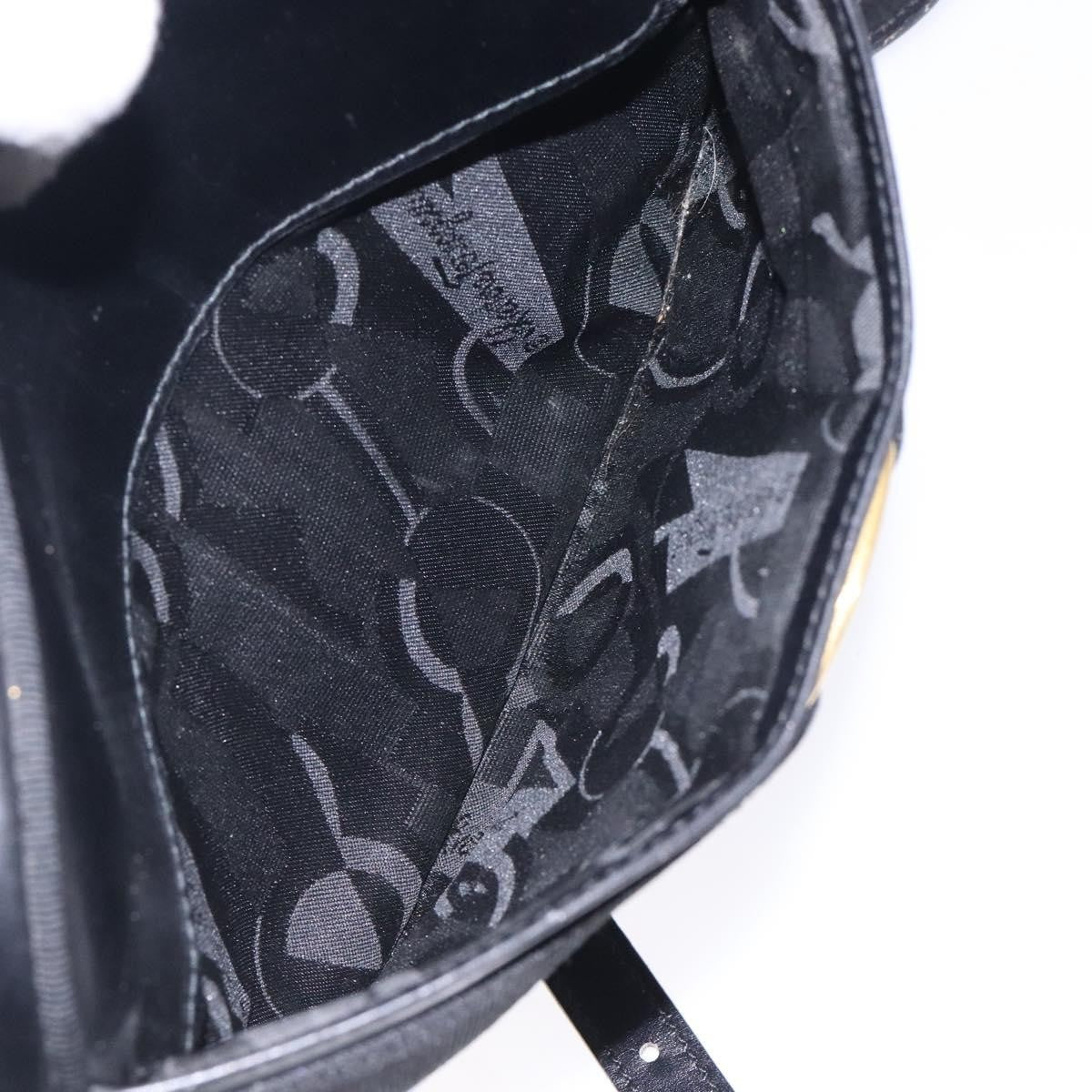 Salvatore Ferragamo Vala Shoulder Bag Leather, BLACK, LEATHER, Shoulder bag