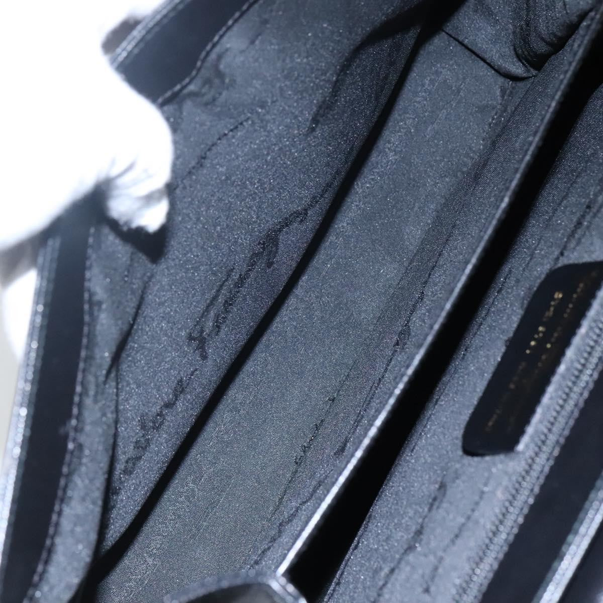 Salvatore Ferragamo Gancini Convertible Top Handle Bag Leather, BLACK, LEATHER, Handbag