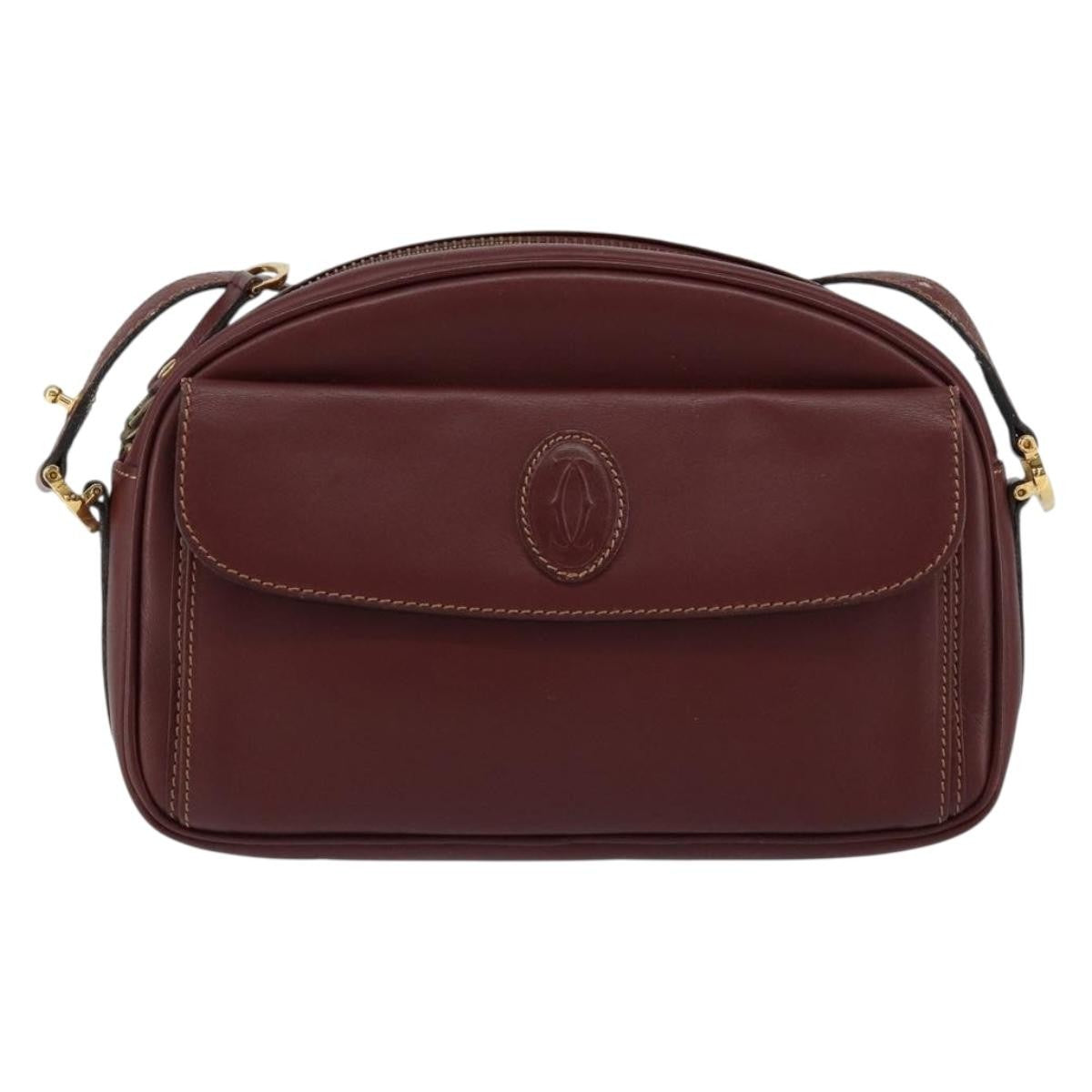cartier Must de Cartier Shoulder Bag Leather, BURGUNDY, LEATHER, Shoulder bag