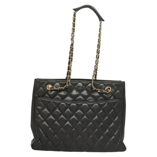Chanel Chain Shoulder Bag Leather, Black, Leather, Shoulder Bag