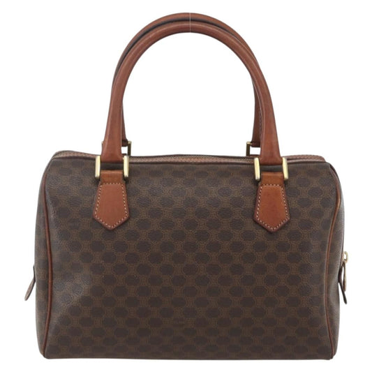 Celine Boston Bag Triomphe Coated Canvas, BROWN, CANVAS, Handbag