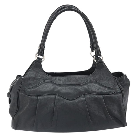 Salvatore Ferragamo Gancini handbag Leather, Black, Leather, Handbag