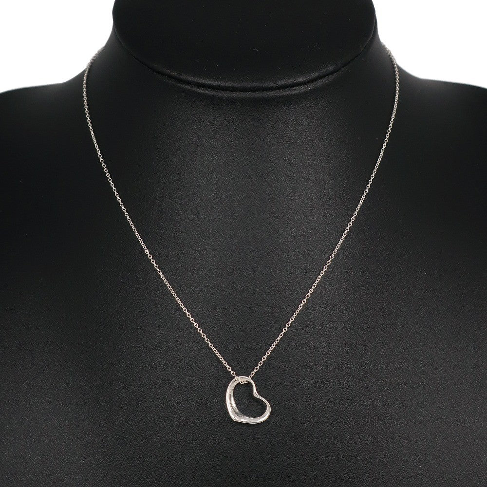 Tiffany & Co. Elsa Peretti Open Heart Pendant Necklace Sterling Silver, SILVER, SILVER, Necklace