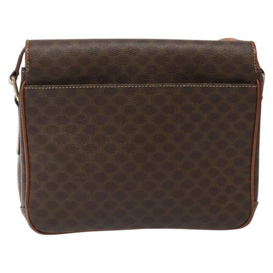 Celine Vintage Macadam Shoulder Bag Canvas and Leather, BROWN, CANVAS, Shoulder bag