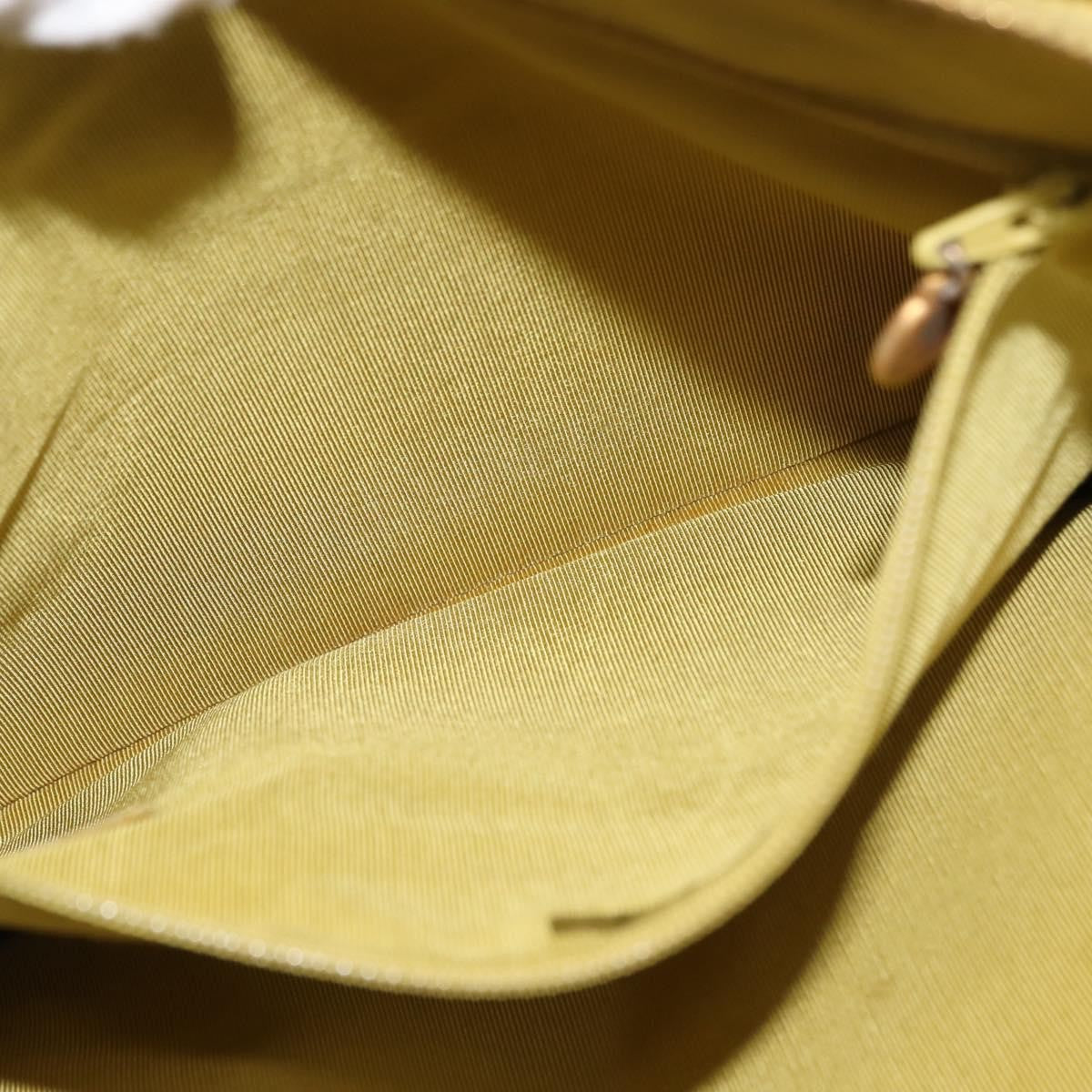 Chanel Vintage Logo Chain Tote Caviar, YELLOW, LEATHER, Tote bag