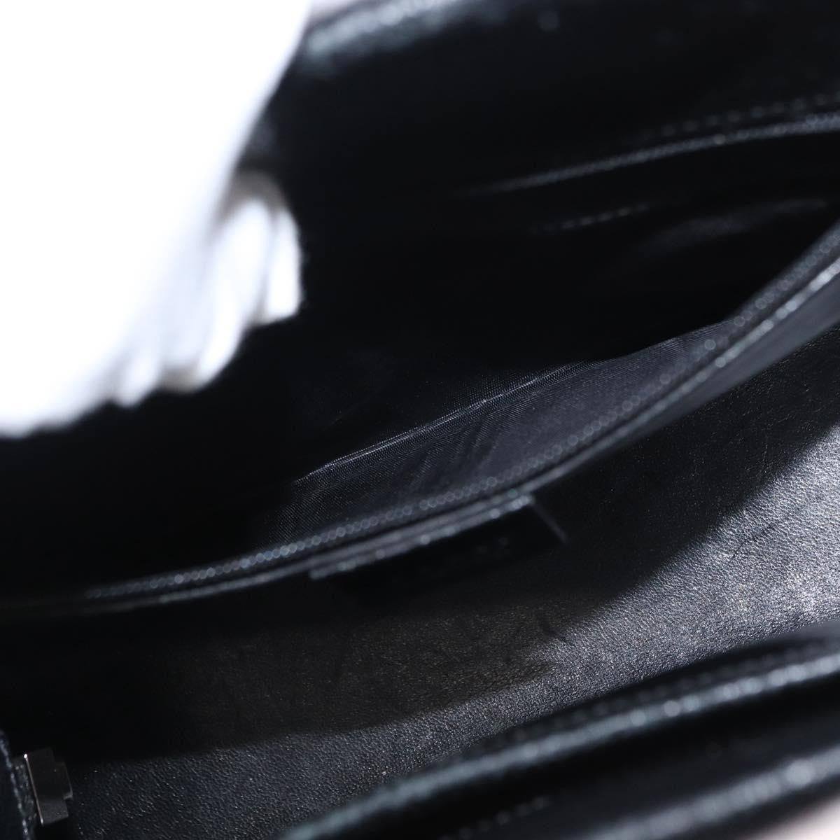 Gucci Vintage Bamboo Handle Bag Leather, BLACK, LEATHER, Handbag